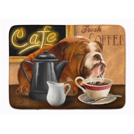 Carolines Treasures Carolines Treasures PTW2061RUG English Bulldog Morning Coffee Machine Washable Memory Foam Mat PTW2061RUG